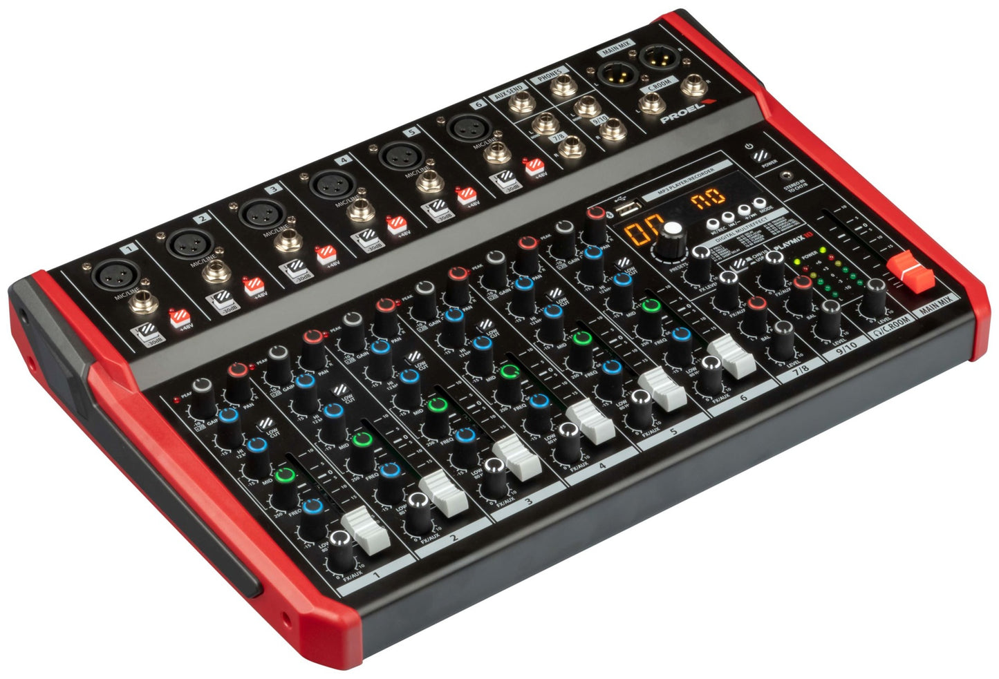 PROEL PLAYMIX10, mikseri, USB-toisto ja äänitys, Bluetooth