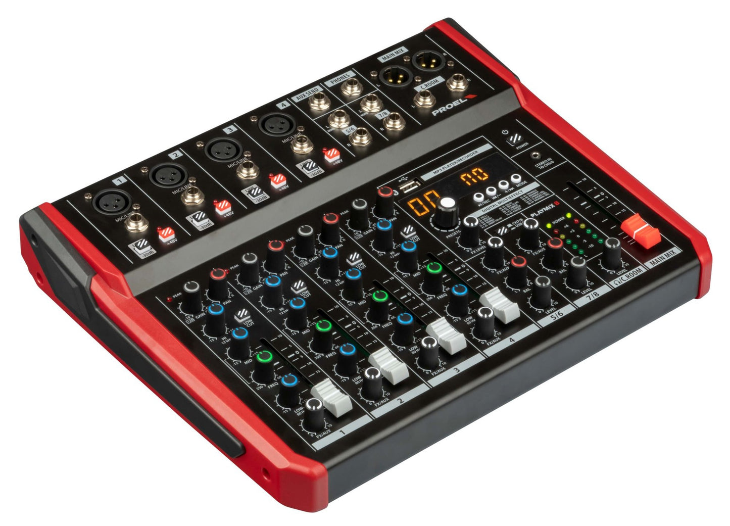 PROEL PLAYMIX8, mikseri, USB-toisto ja äänitys, Bluetooth