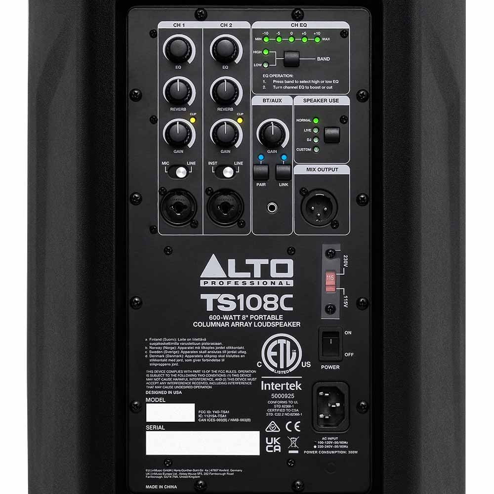 ALTO TrueSonic TS108C 600 W kannettava pilari-PA-kaiutin