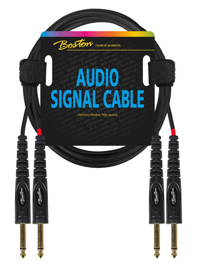 Boston audiokaapeli 2x 6.3mm - 2x 6.3mm, 3m