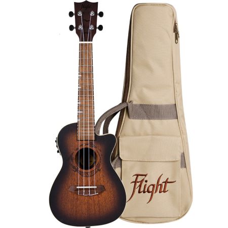 Flight DUC380 CEQ Amber Konserttiukulele Mikillä